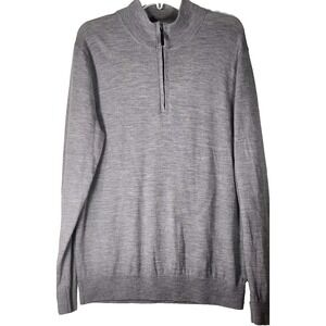 Men's Fairlane 100% Merino Wool Sweater Size M Gray, Quarter Zip, Comfy‎ Soft